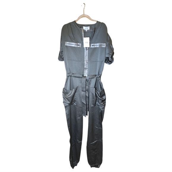 RARE INSPR-D BY TEZZA Olive Green Zipper Front Jumpsuit/Coveralls Size S… - Picture 5 of 8